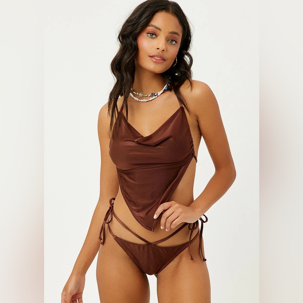 Frankie’s Bikinis Satin Halter Top